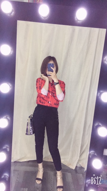 Áo sơ mi họa tiết đỏ⚡️FREESHIP EXTRA⚡️