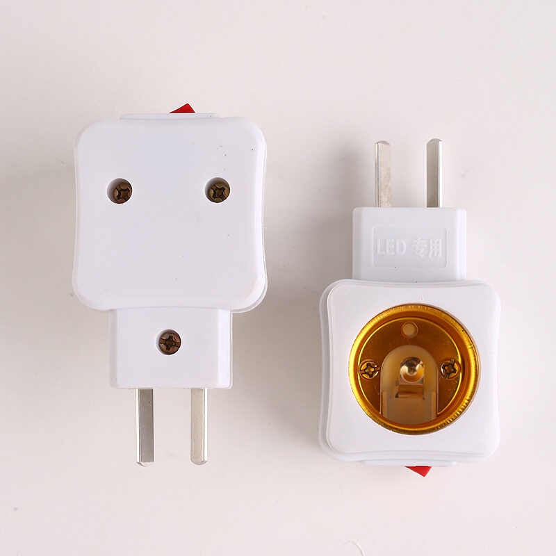 Đuôi đèn E27 giắc cắm chuẩn US có công tắc tiện lợi
