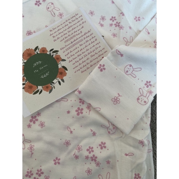 NOUS CLNB Bộ cài chéo trắng hồng hình thỏ new born