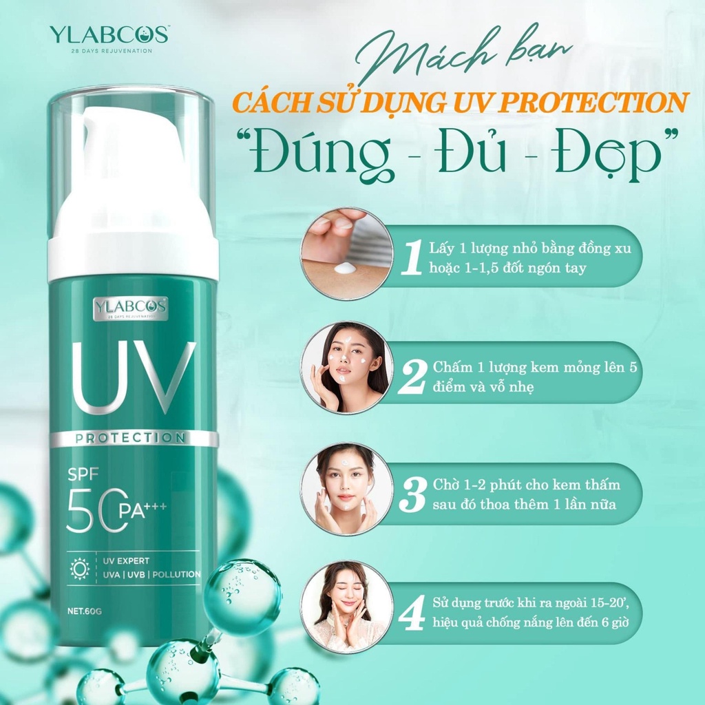 Chống nắng Dr Lacir kem chống nắng đa tầng UV Protection Ylabcos SPF 50PA+++ nâng tone nhẹ, giữ ấm sáng da 60g