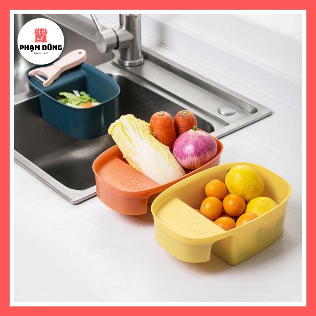 Rổ Nhựa Gác Cạnh Bồn Rửa Chén Lọc Rác Tiện Lợi , Giỏ Nhựa Gác Bồn Rửa Chén