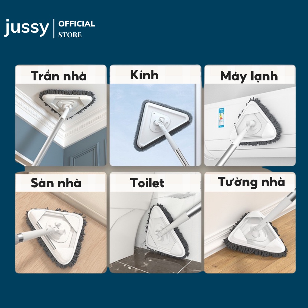 Chổi Lau Đa Năng Hình Tam Giác Thông Minh Có Thể Xoay 360 độ Tự Vắt Chổi Chà Sàn Mới Hot Trend Tặng Kèm Miếng Lau Nhà
