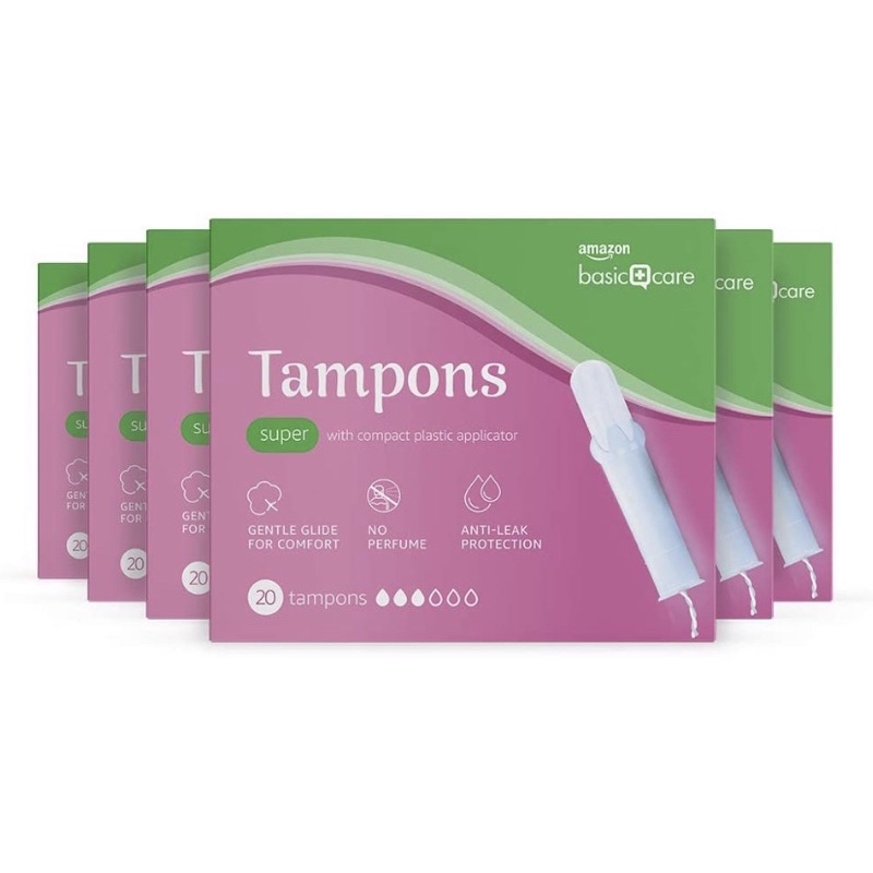 Tampon Amazon Basic Care Uk có cần đẩy- Băng vệ sinh dạng nút hàng UK