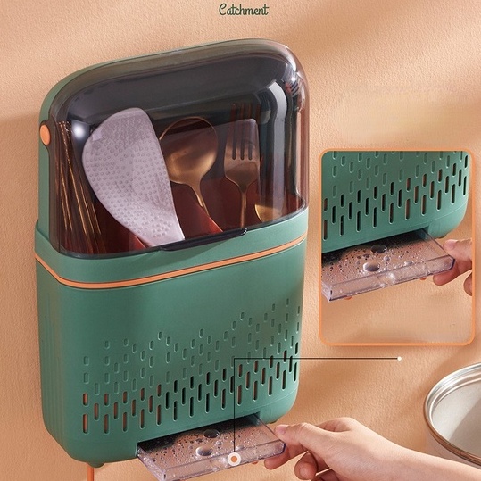 Hộp Đựng Dao Kéo Có Nắp Đậy Chống Nước Chống Rỉ Sét Cho Nhà Bếp Boron069