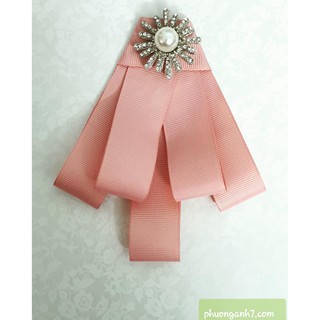 Nơ cài áo đính đá handmade thời trang