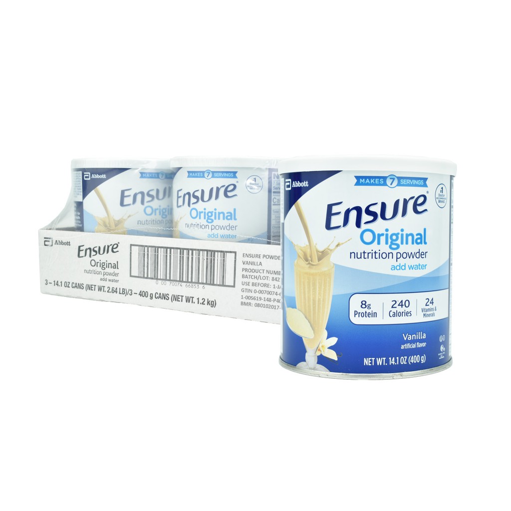 [DATE 2021] LỐC 3 SỮA BỘT ENSURE ORIGINAL NUTRITION POWER MỸ 400g