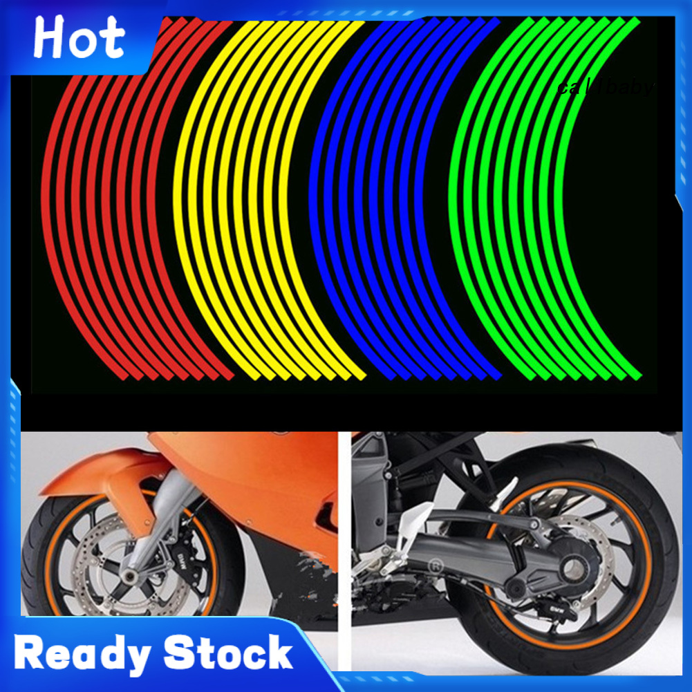 Bộ 2 tấm sticker dạ quang trang trí vành bánh xe chất lượng cao