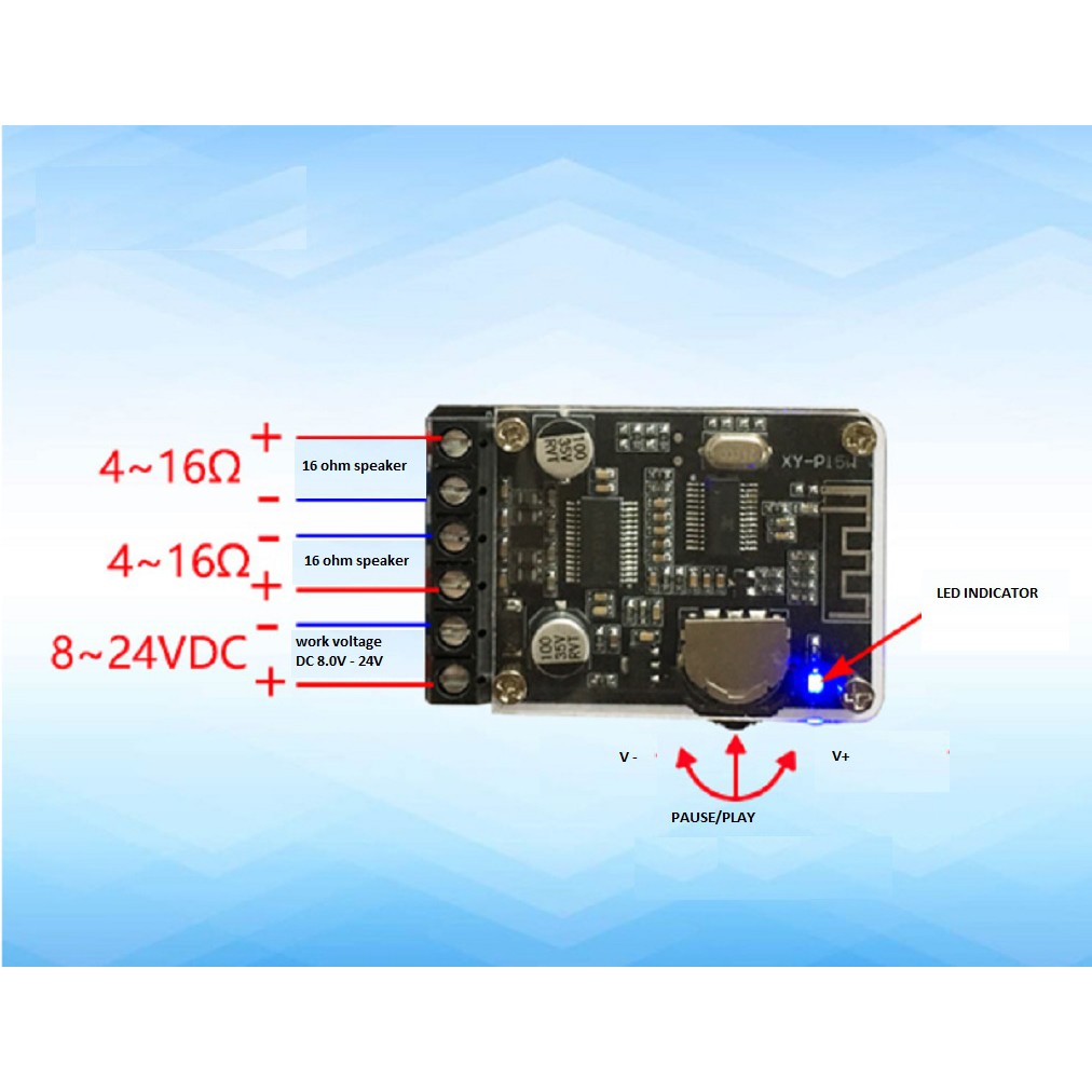 Mạch Khuếch Đại Âm Thanh Bluetooth 2x15W XY-P15W
