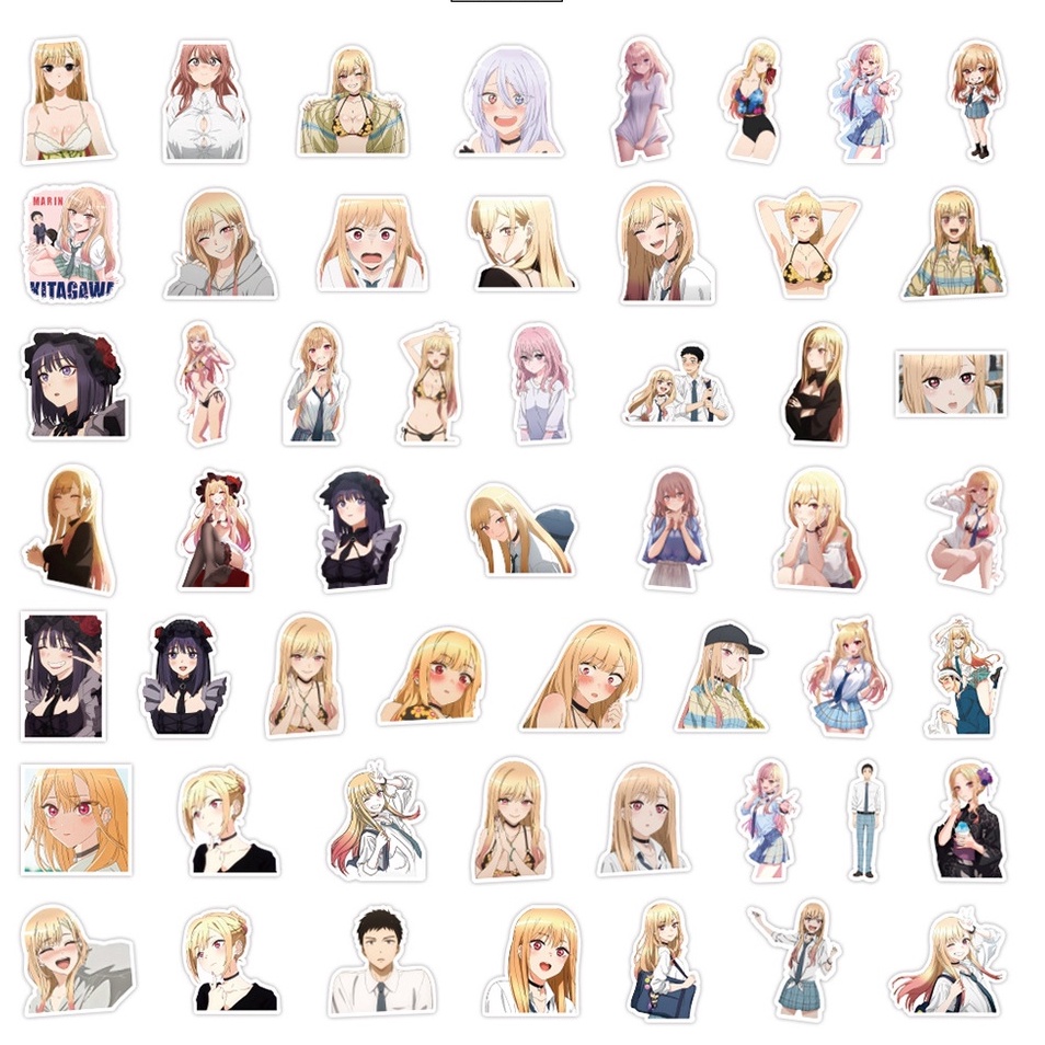 Bộ 50 Hình Dán Anime My Dress-Up Darling Cho Laptop Ván Trượt