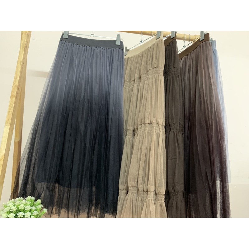 [Jamela Store] Chân váy xếp ly phối màu loang dáng dài | BigBuy360 - bigbuy360.vn