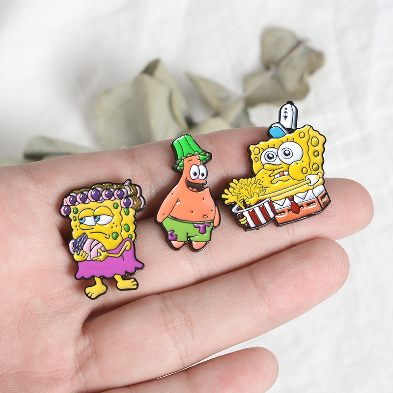 Ghim Cài Áo Hợp Kim Hình SpongeBob SquarePants Series Hoạt Hình Patrick Star Snail