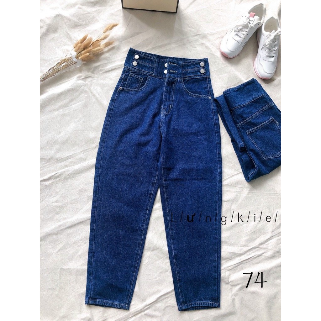 QUẦN JEAN BAGGY NỮ CẠP CAO LƯNG QUẦN PHỐI NÚT SIÊU XINH [CLIP THẬT] [FREESHIP] hàng loại 1, VẢI DÀY | BigBuy360 - bigbuy360.vn