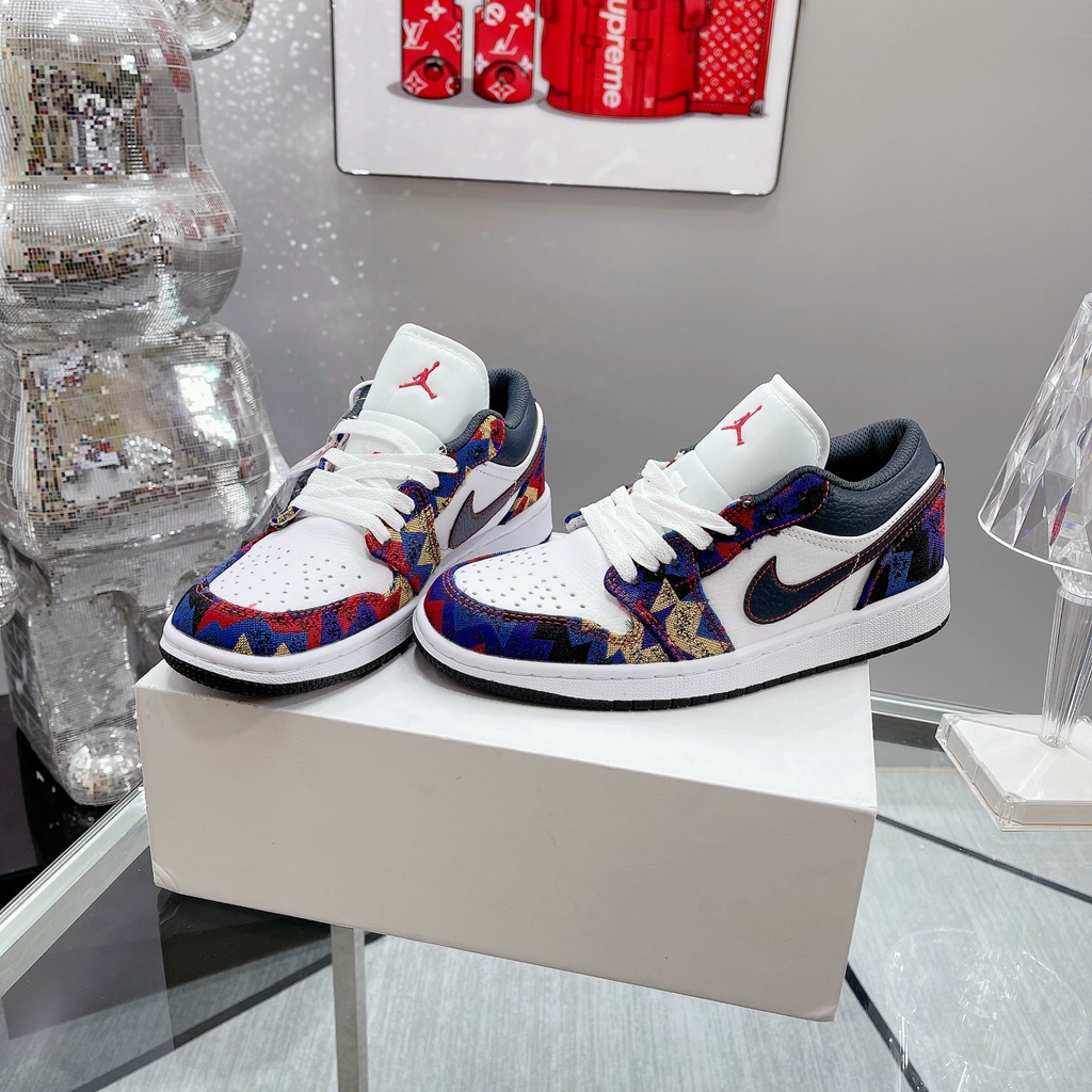 Giày Sneaker JD thổ cẩm nam/nữ, Giày jordan thổ cẩm quảng châu cao cấp size 36_43