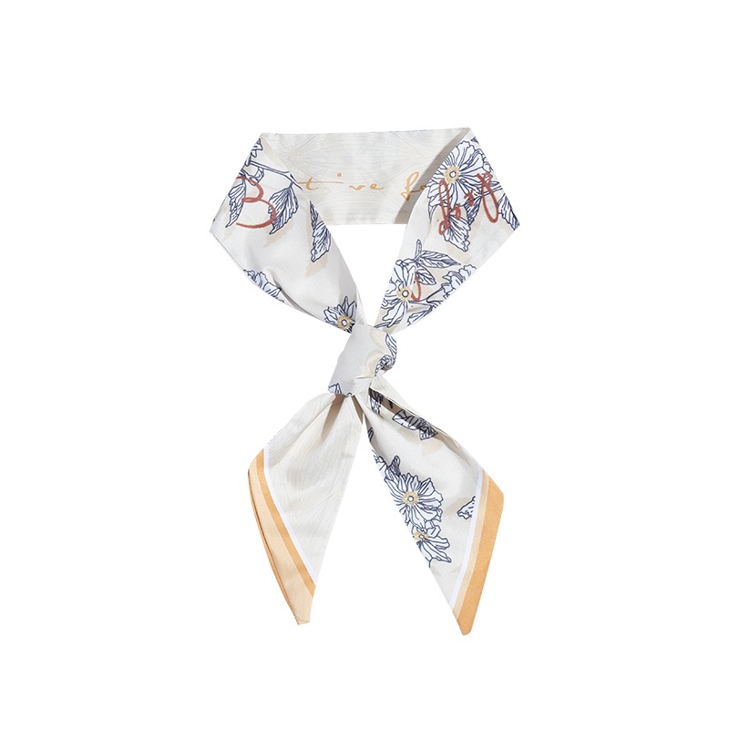 Khăn choàng cột tóc vải lụa chất lượng cao in họa tiết thời trang Hàn Quốc dành cho bạn gái