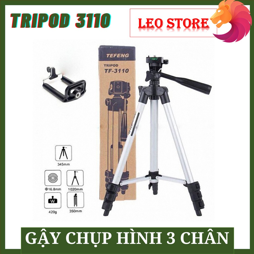 [Mã ELFLASH5 giảm 20K đơn 50K] Gậy chụp hình 3 chân/Gậy tripod 3 chân/Giá đỡ điện thoại 3 chân Tripod TF3110