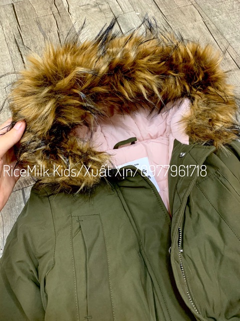 Áo khoác ZARA Parka Màu Xanh Rêu xuất dư xịn cho bé