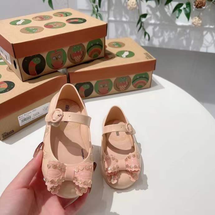 Giày công chúa melissa bít mũi phối nơ thời trang xuân thu dành cho bé gái 22 DJVN