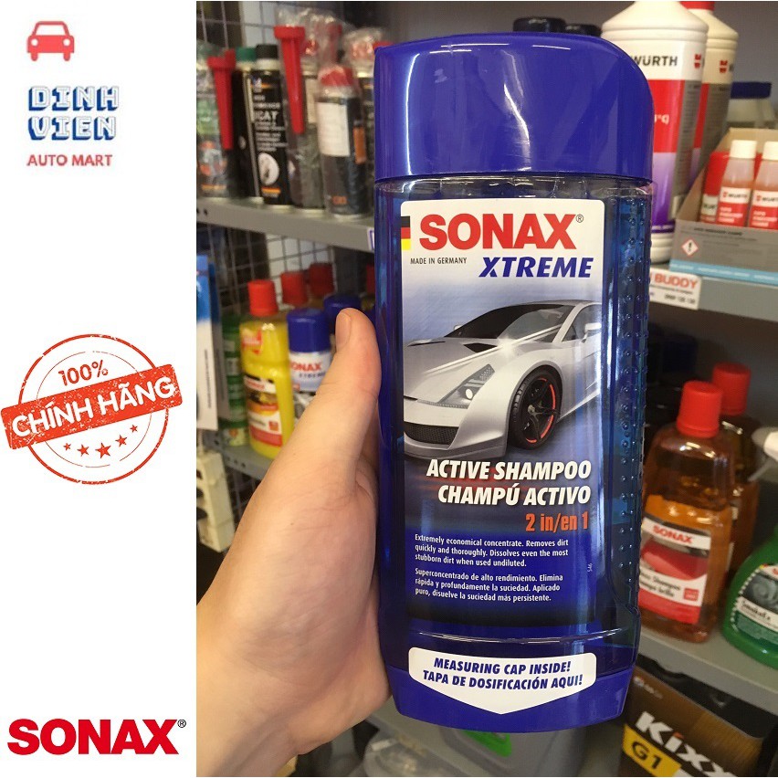 {Nước Rửa Xe 2 TRONG 1}Rửa Các Chất Bẩn Nặng Bóng Loáng Sonax Shampoo Xtreme 500ml (214200) kể cả những vết bẩn cứng đầu