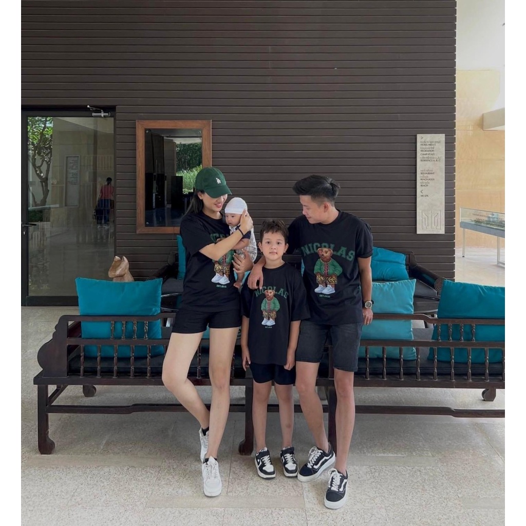 Áo thun trẻ em, áo phông gia đình SAMY KIDS áo cho bé trai, bé gái tay lỡ unisex Nikolas