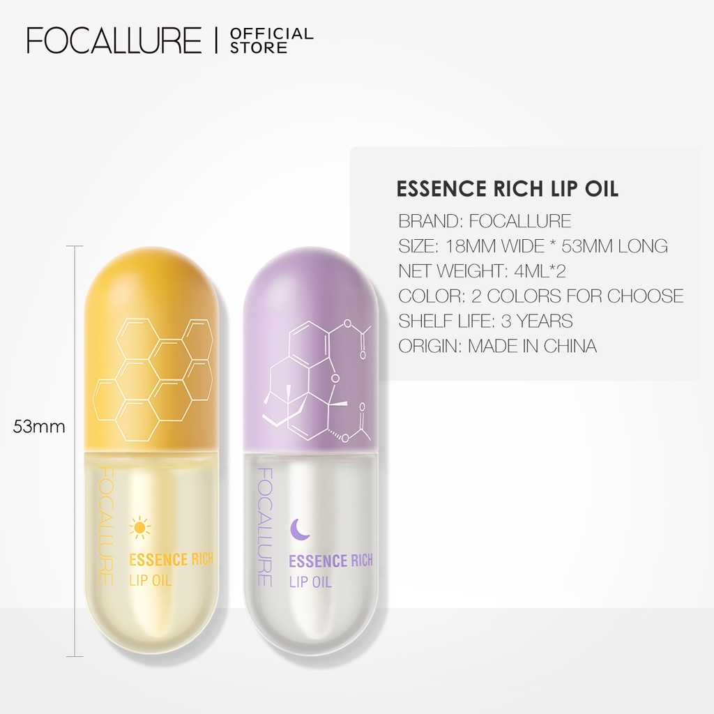 FOCALLURE Son bóng dưỡng ẩm che đường vân môi 4ml