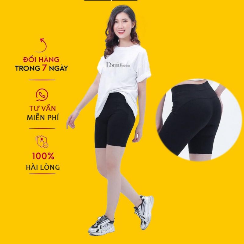 Quần Legging Đùi Nâng Mông Cotton Cạp Cao chất đẹp siêu co giãn form từ 32kg đến 80kg