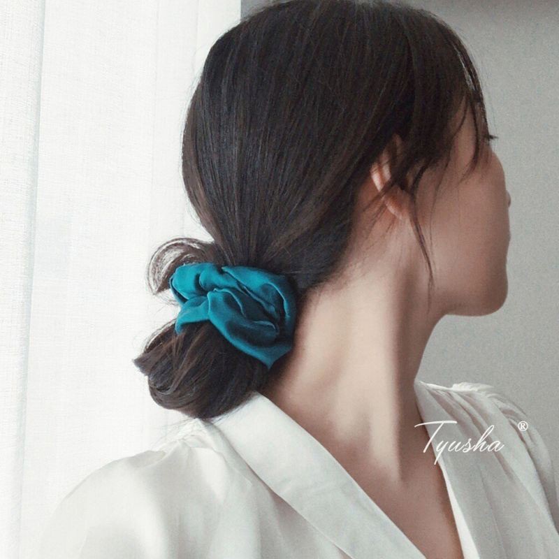 [Ảnh thật]CỘT TÓC VẢI SCRUNCHIES LỤA SATIN TÔNG XANH SANG TRỌNG-THỜI TRANG HÀN QUỐC NỮ PHỤ KIỆN GIÁ RẺ ĐẸP