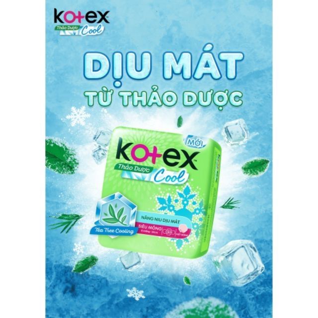 Băng vệ sinh Kotex Thảo dược cool 23cm- gói 8 miếng