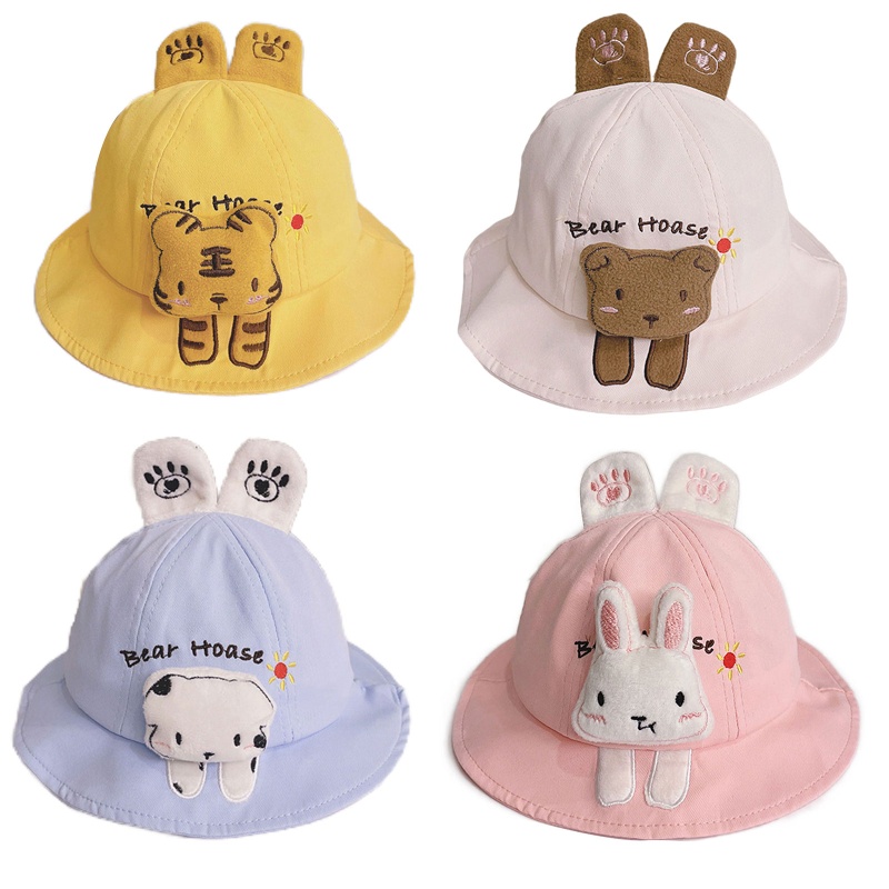 Nón Tai Bèo Thêu Họa Tiết Dễ Thương Thời Trang Cho Bé