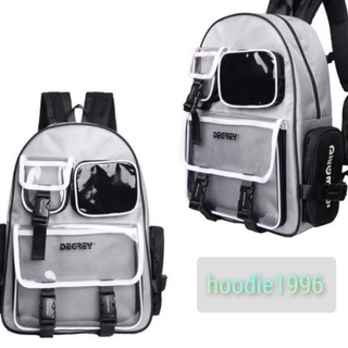 Balo cặp học sinh đi học nam nữ Degrey Xám Basic Backpack hottrend hoodie1996