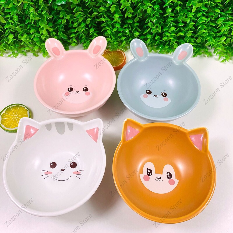 Bát sứ ăn dặm hình con vật ngộ nghĩnh , gốm sứ cao cấp an toàn cho bé