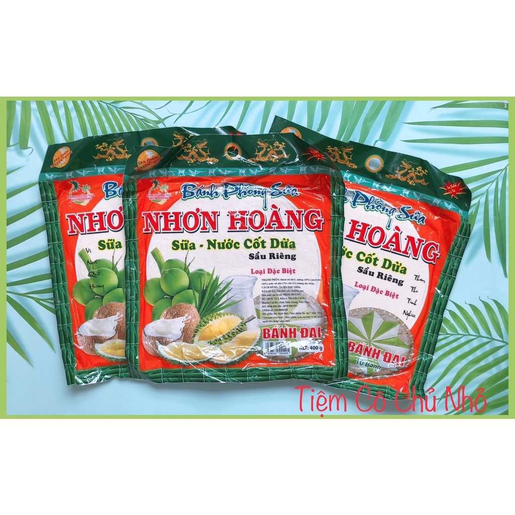 Gói 10 bánh phồng sữa sầu riêng Nhơn Hoàng 400gr