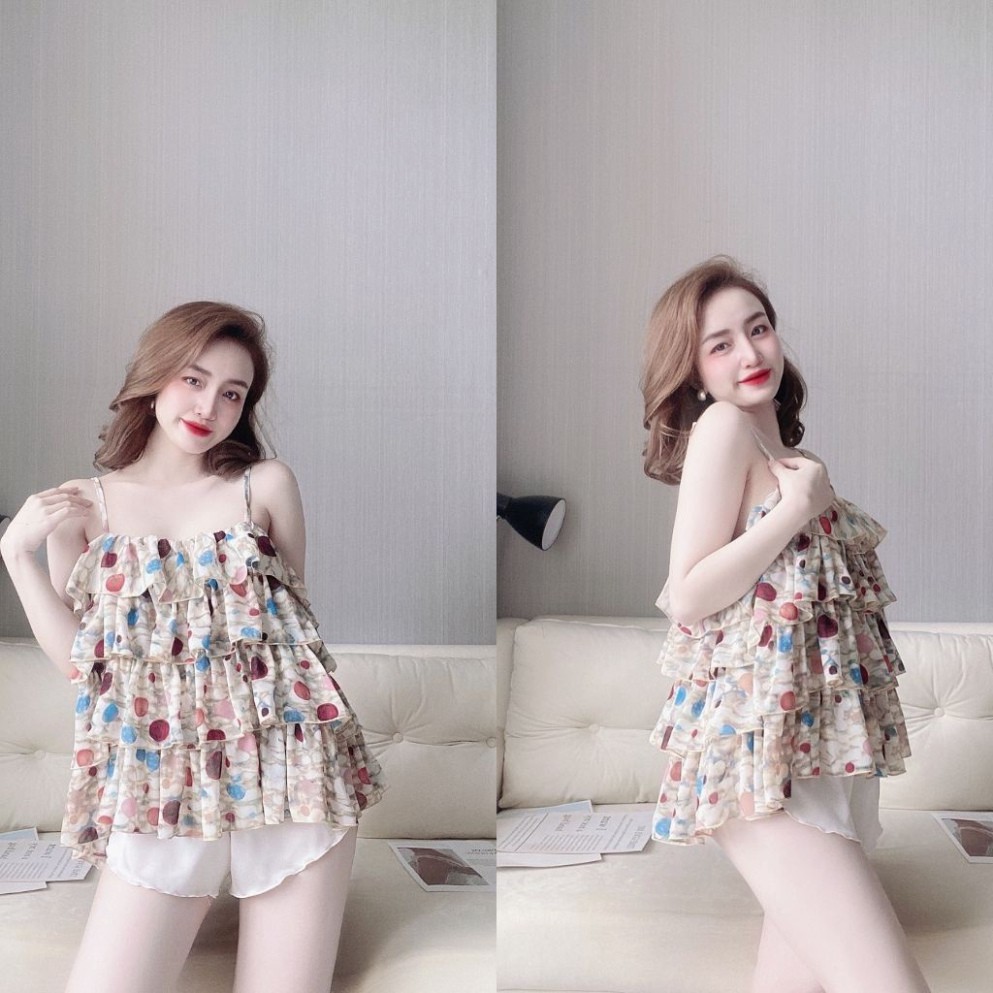 Đồ ngủ sexy, Đồ ngủ nữ lụa Chiffon cao cấp mềm mại xinh xắn