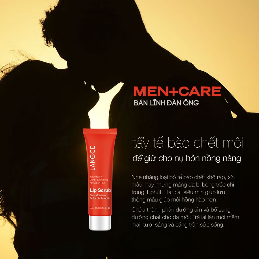 GEL LÀM SẠCH TẾ BÀO CHẾT CHO MÔI - 1 PHÚT - TRÁI CÂY 15ml LANGCE DÀNH CHO NAM