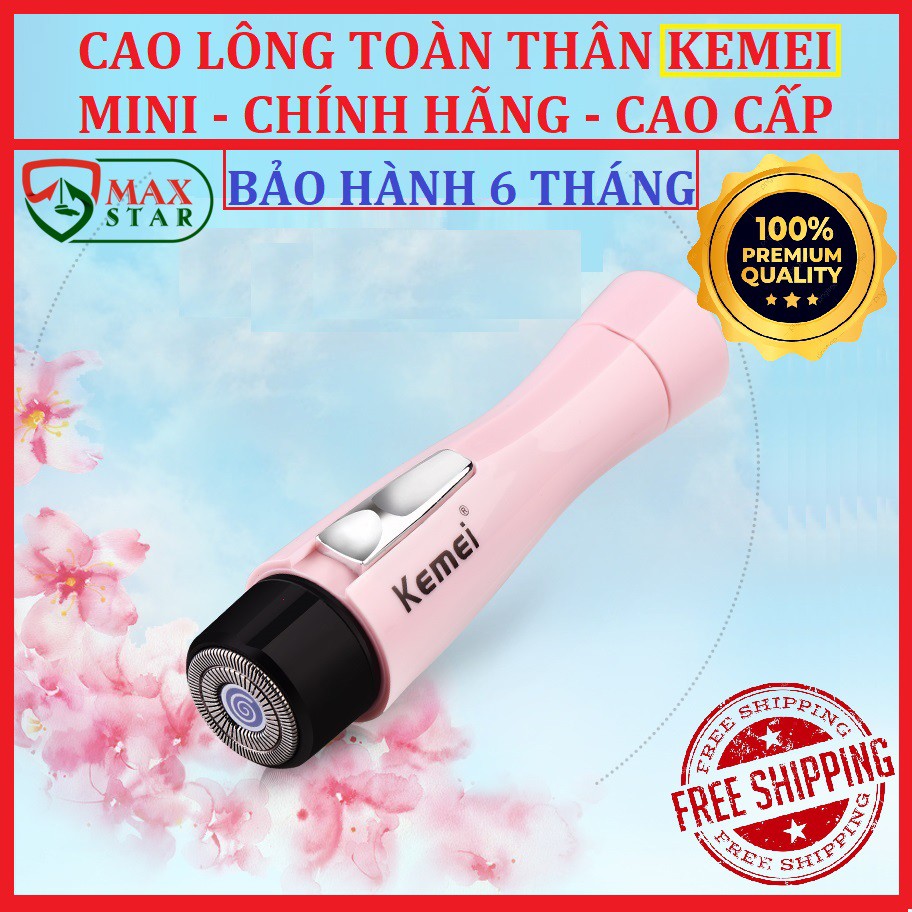 Máy cạo lông toàn thân mini chính hãng KEMEI Máy cạo lông vùng kín lông mày lông nách lông mặt lông mũi ✅