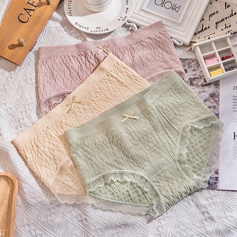 Quần lót nữ cotton viền ren nâng mông kháng khuẩn 556 ❤️❤️