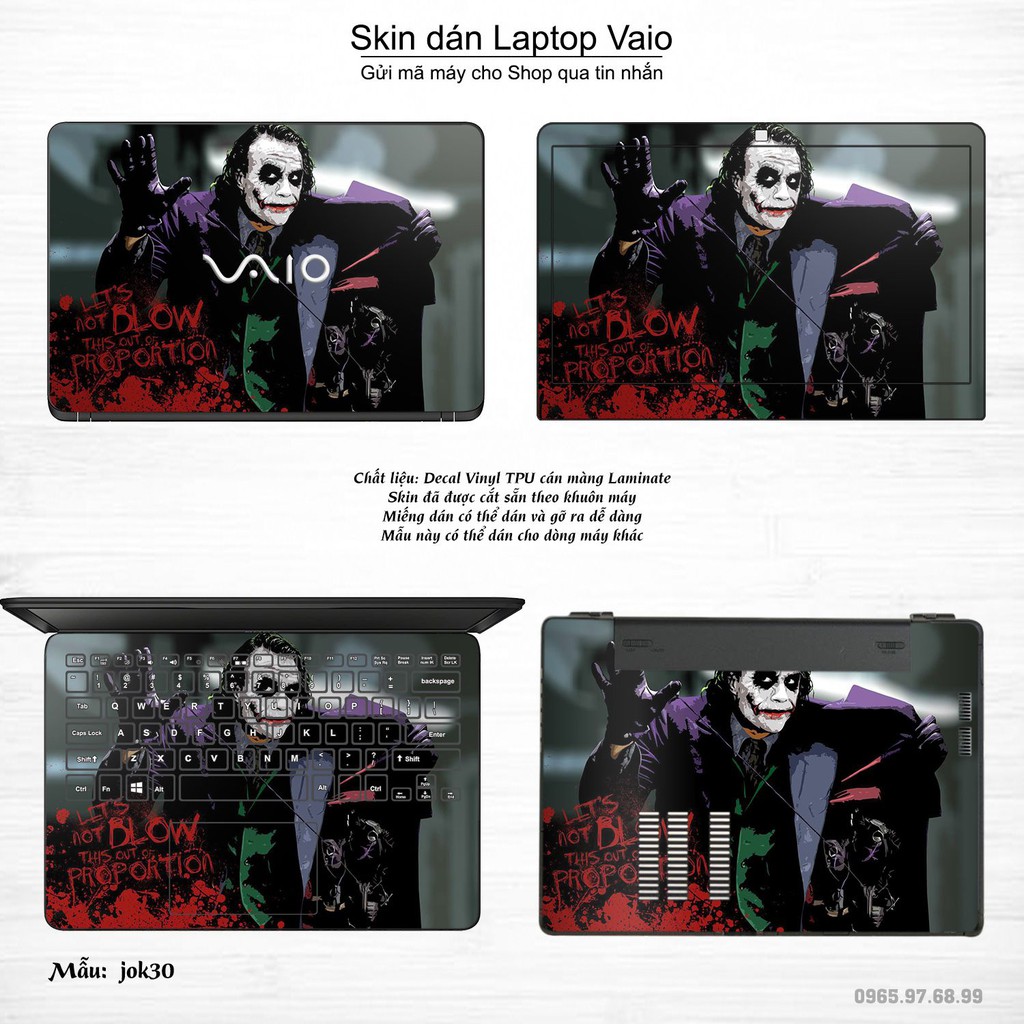 Skin dán Laptop Sony Vaio in hình Joker _nhiều mẫu 4 (inbox mã máy cho Shop)