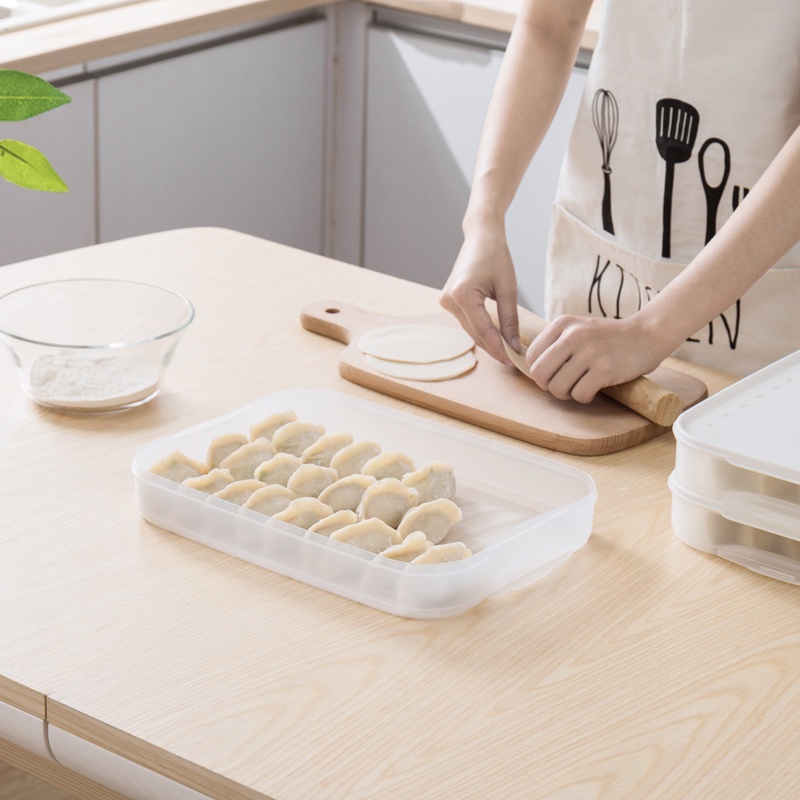 Hộp đựng sủi cảo 3 tầng hộp bánh bao trong nhà bếp Hộp có kèm nắp đậy để Hộp có thể xếp chồng lên nhau NaChuan