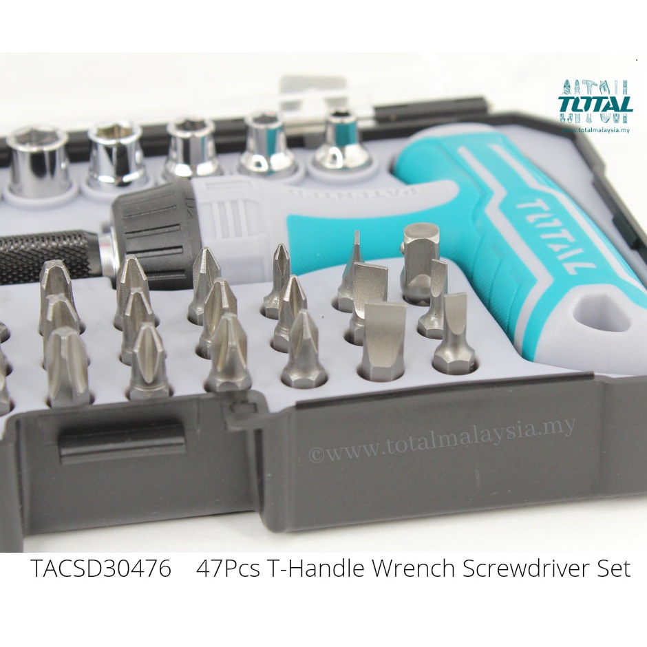 Total TACSD30476 Bộ tua vít tay cầm chữ T 47 chi tiết