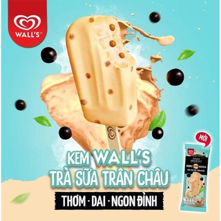 (Giao liền) KEM TRÀ SỮA TRÂN CHÂU THỜI THƯỢNG DELIGHT BUBBLE MILKTEA WALL'S 63G
