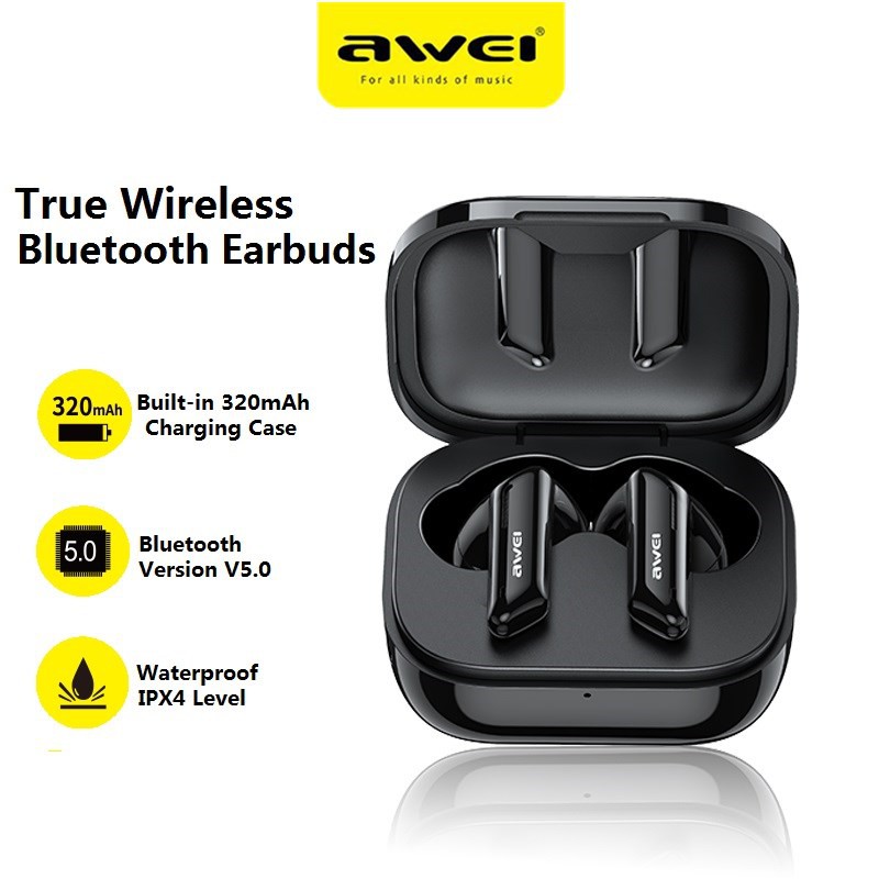 Tai Nghe Nhét Tai Awei T36 TWS Bluetooth V5.0 Không Trễ Âm Trầm Phát Nhạc 5 Giờ