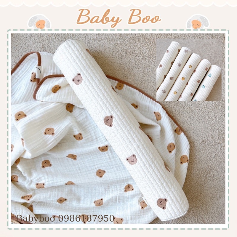 Gối ôm kiêm gối chặn trần bông xuất hàn bamboo cho bé 60cm - babyboo