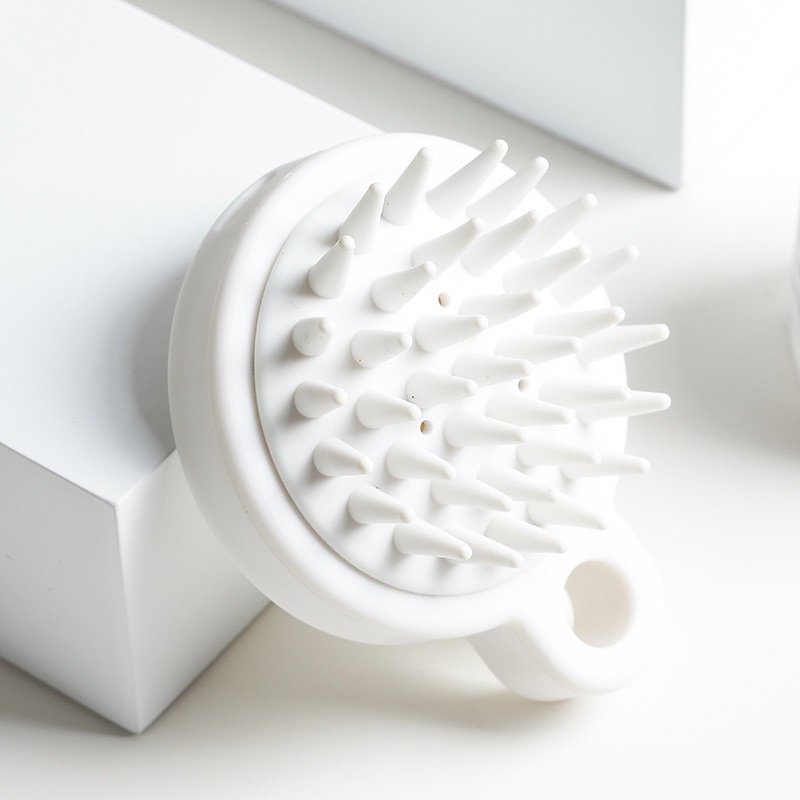 Bàn Chải Gội Đầu Silicon Mềm Giúp Thư Giãn Da Đầu - Lược Gội Đầu Hình Tròn Nhỏ Gọn