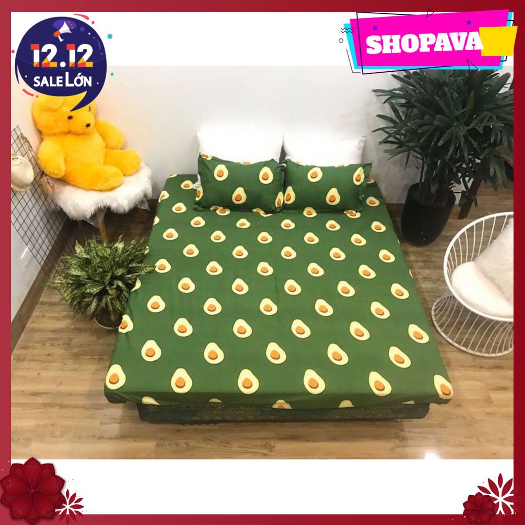 [Free ship-Giá lẻ=sỉ]Ga trải giường 1m cotton poly chuyên sỉ mẫu bơ xanh