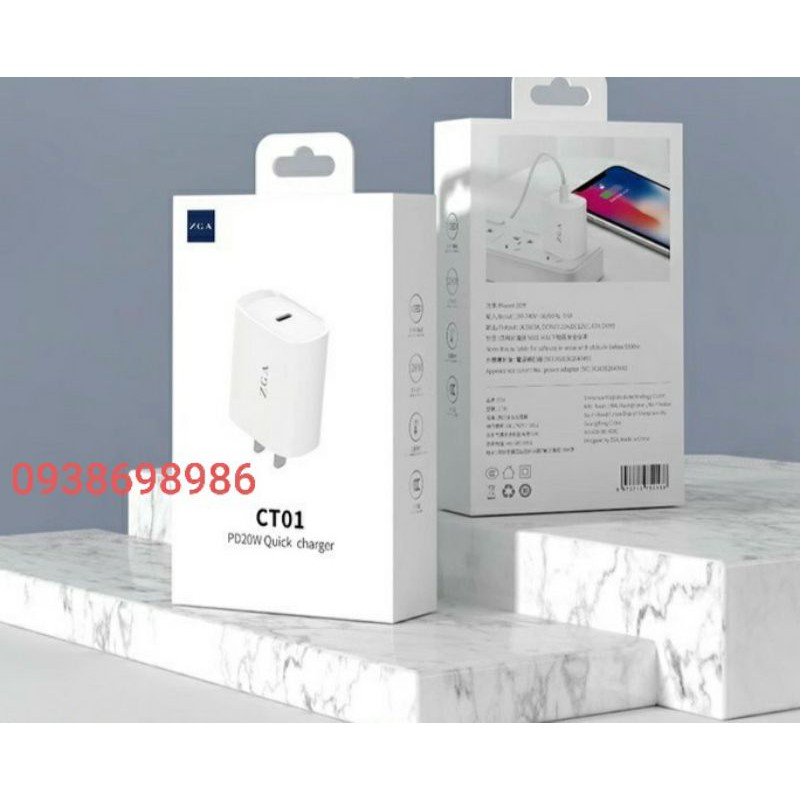 củ sạc nhanh iphone 12 CT01 20W xịn full box