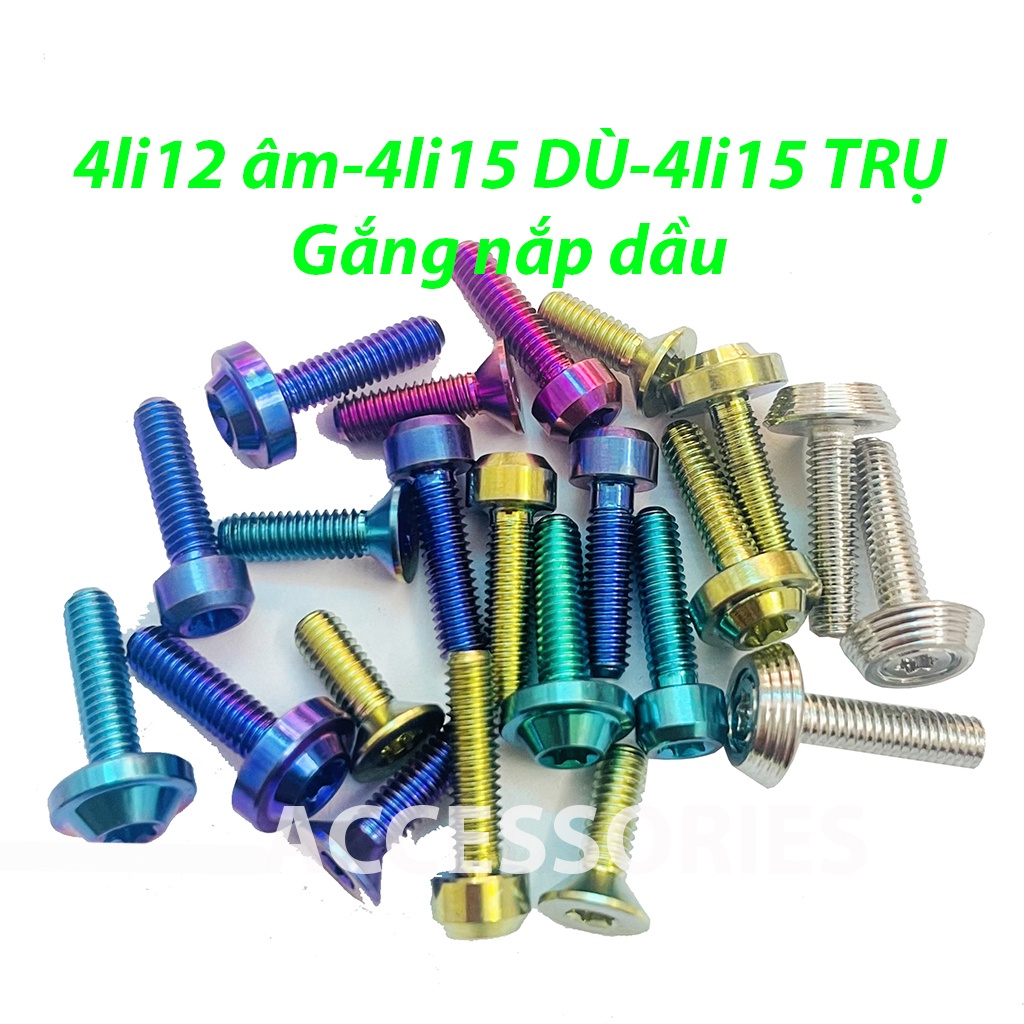 ỐC Nắp Dầu TITAN GR5 4li12 Dù Âm,4li15 Dù, 4li15 Trụ/Ốc Dầu Zin-PTTT