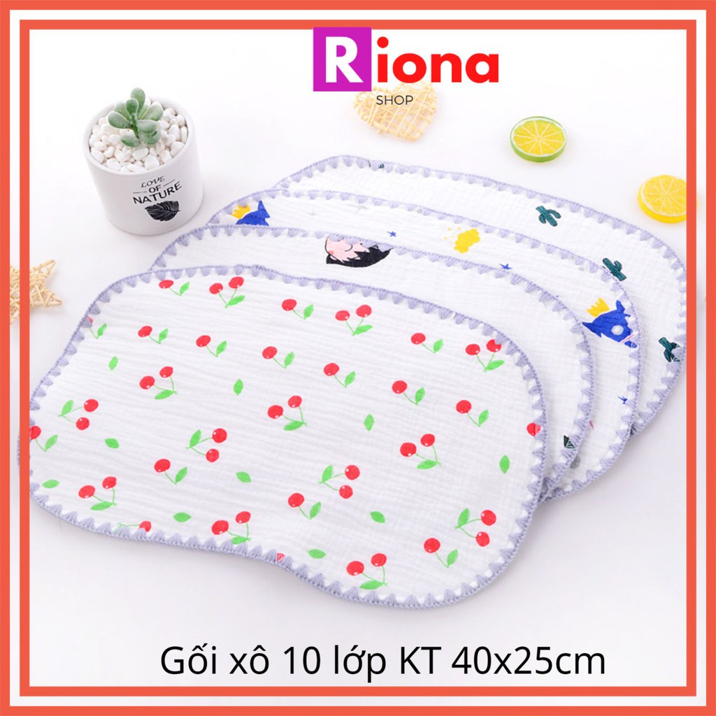 Gối xô sơ sinh cho bé gối đầu sợi tre xuất nhật 10 lớp Goodmama - Rionashop