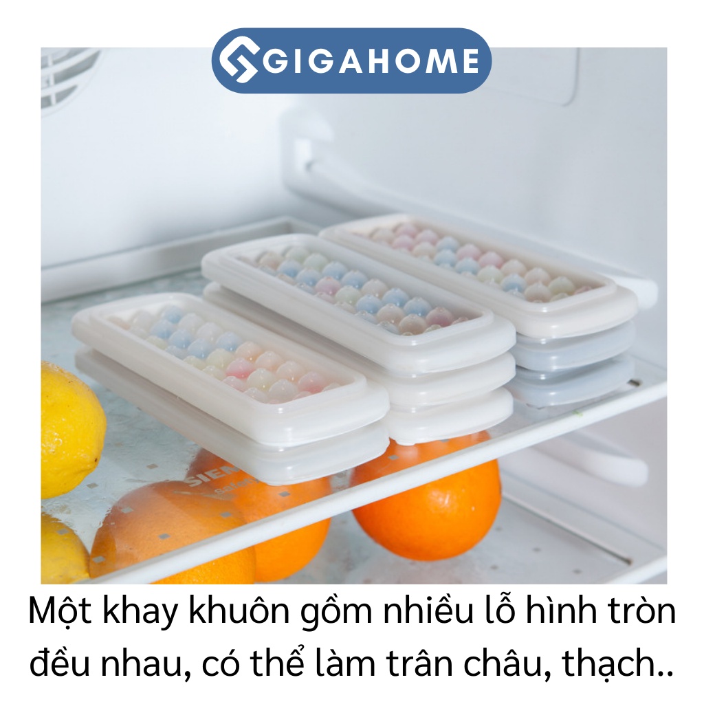 Khuôn Làm Đá Viên Tròn, Thạch, Hạt Trân Châu Loại Nhỏ GIGAHOME Có Nắp Đậy 5753