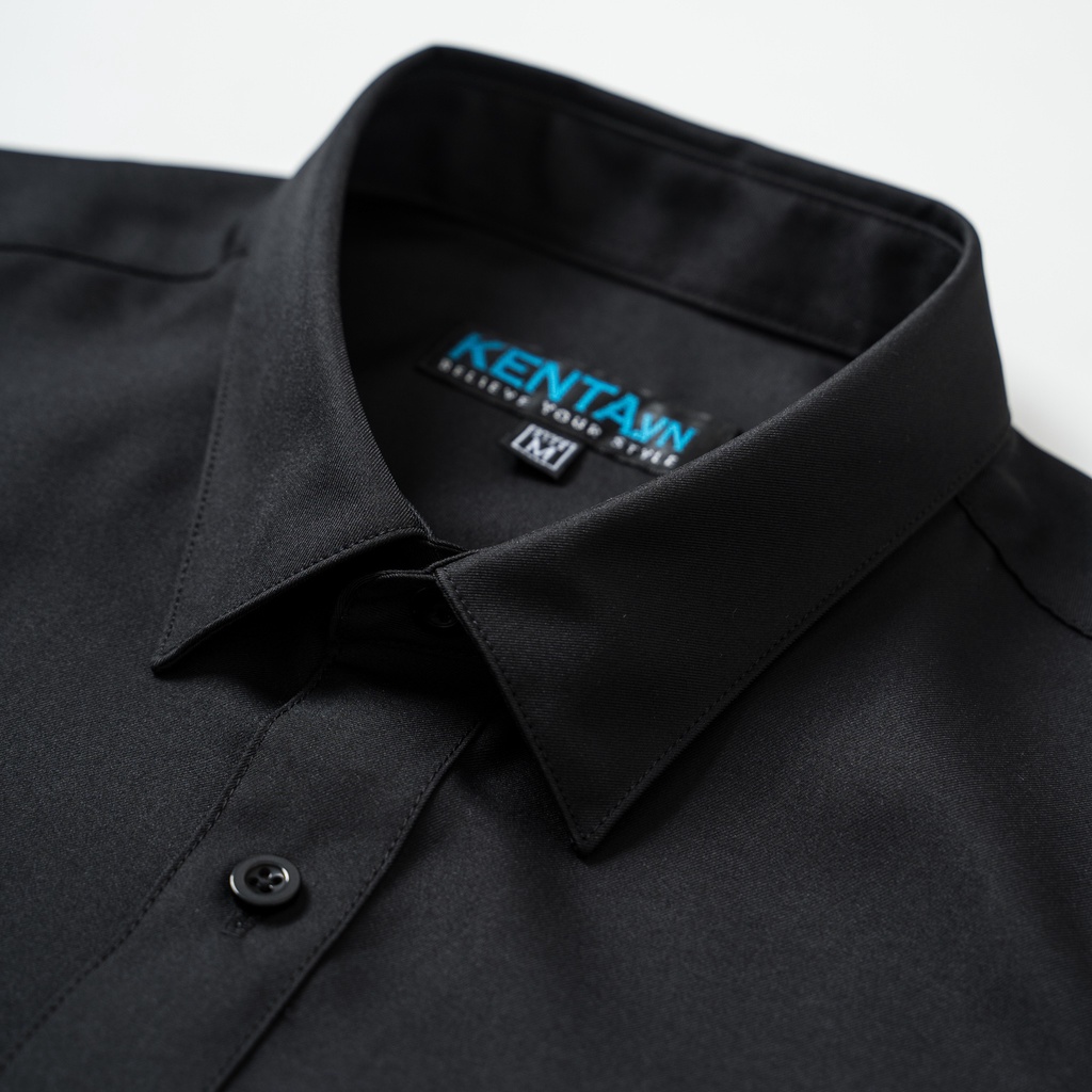 Áo sơ mi tay dài KENTA nam đen SMD0060