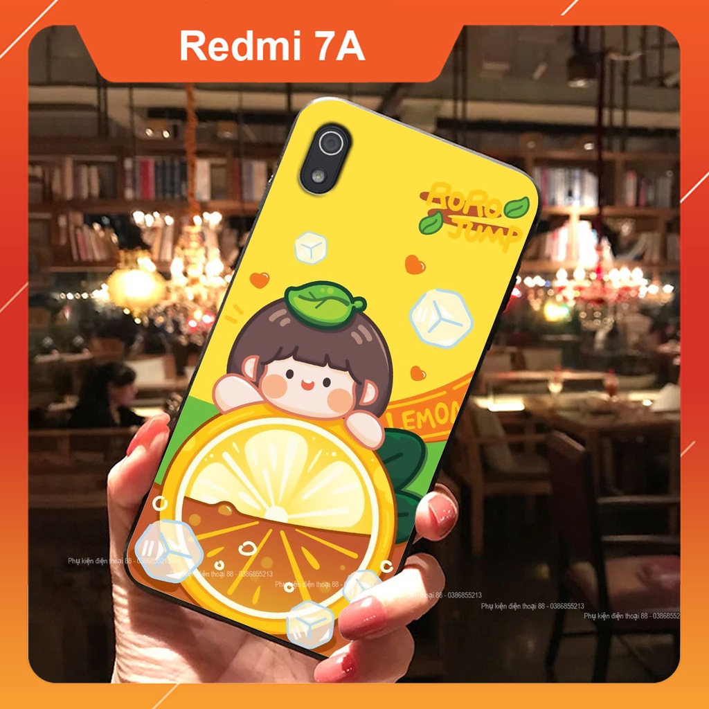 Ốp lưng Xiaomi REDMI 7A hình 3D trà sữa, bò sữa, cá mập - Đáng yêu, dễ thương - Chất lượng - Cao Cấp