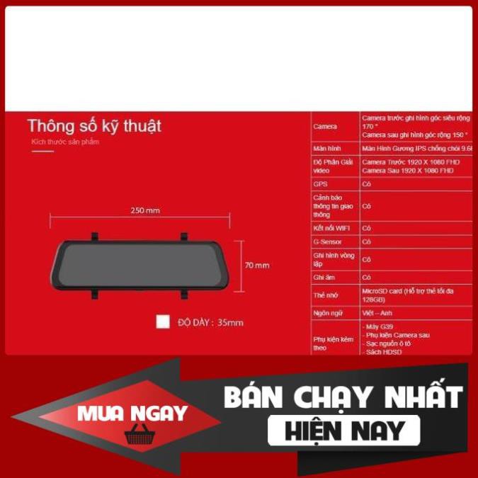 CAMERA HÀNH TRÌNH VIETMAP G39 MÀN HÌNH GƯƠNG ĐIỆN TỬ THÔNG MINH - Chính hãng | BigBuy360 - bigbuy360.vn